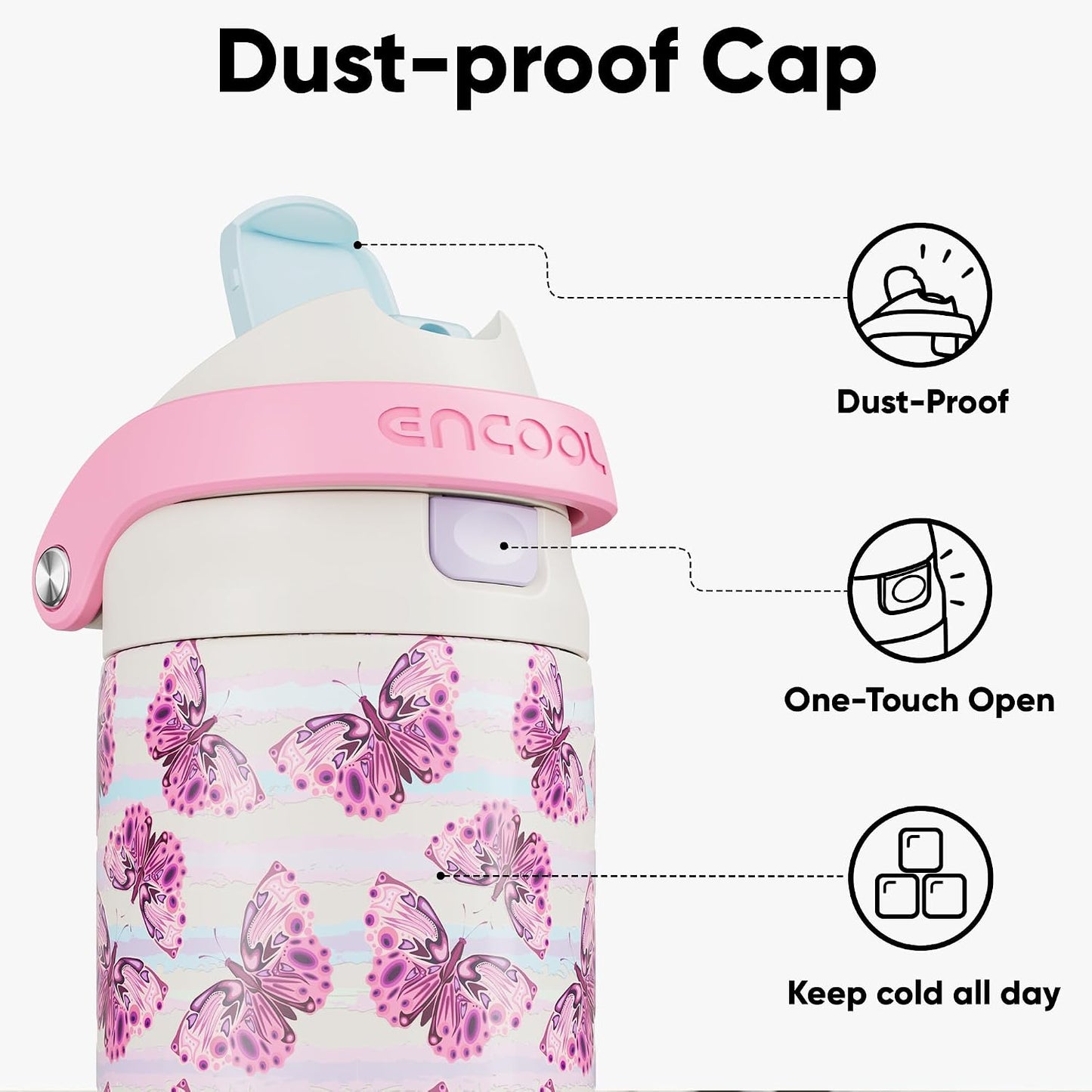 Leakproof Insulated Water Bottle with Straw Dual-Sip Water Bottle Bag-Safe Design for Work, Commute & Gym – Keeps Drinks Cold All Day, 24 oz, Clay Grey - Colors A