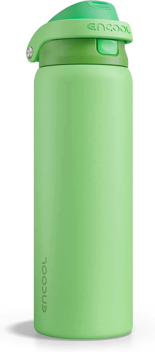 Leakproof Insulated Water Bottle with Straw Dual-Sip Water Bottle Bag-Safe Design for Work, Commute & Gym – Keeps Drinks Cold All Day, 24 oz, Clay Grey - Colors A