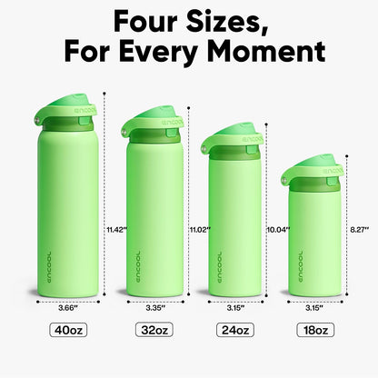Leakproof Insulated Water Bottle with Straw Dual-Sip Water Bottle Bag-Safe Design for Work, Commute & Gym – Keeps Drinks Cold All Day, 24 oz, Clay Grey - Colors A