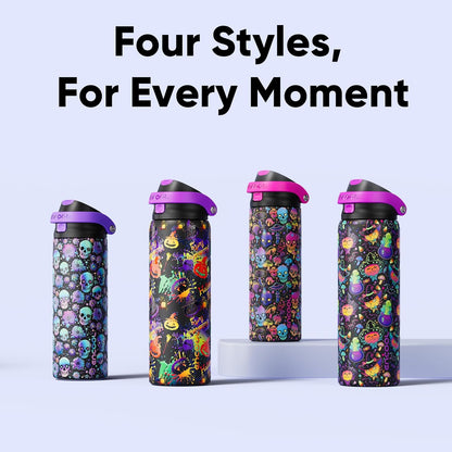Leakproof Insulated Water Bottle with Straw Dual-Sip Water Bottle Bag-Safe Design for Work, Commute & Gym – Keeps Drinks Cold All Day, 24 oz, Clay Grey - Colors A