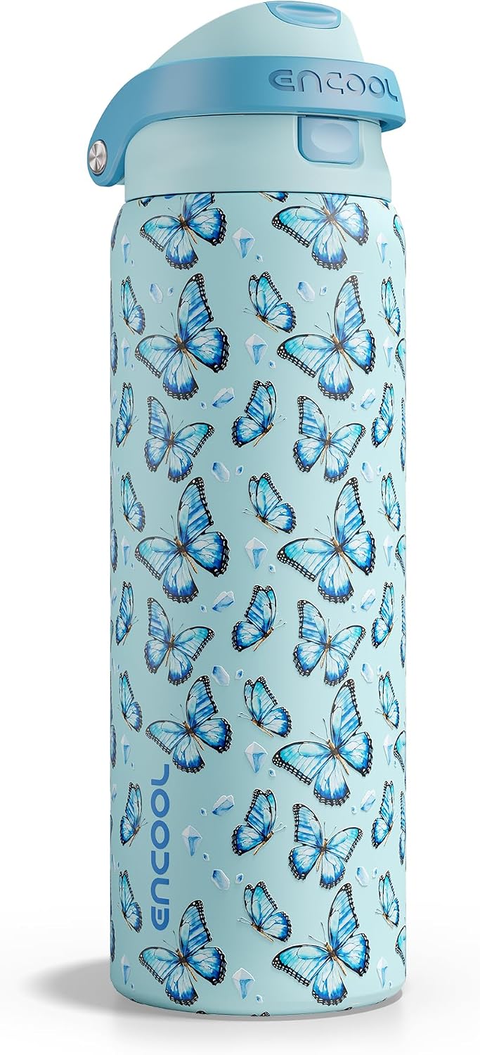 Leakproof Insulated Water Bottle with Straw Dual-Sip Water Bottle Bag-Safe Design for Work, Commute & Gym – Keeps Drinks Cold All Day, 24 oz, Clay Grey - Colors A