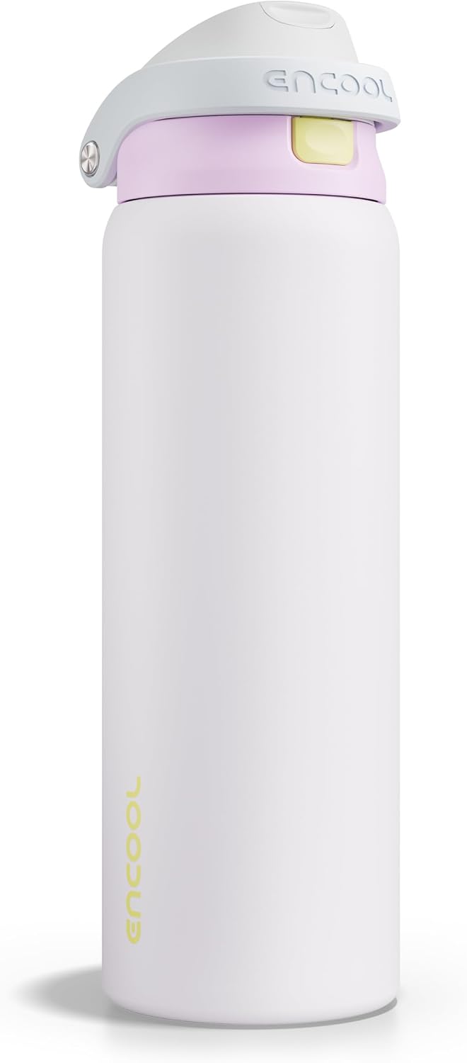 Leakproof Insulated Water Bottle with Straw Dual-Sip Water Bottle Bag-Safe Design for Work, Commute & Gym – Keeps Drinks Cold All Day, 24 oz, Clay Grey - Colors A