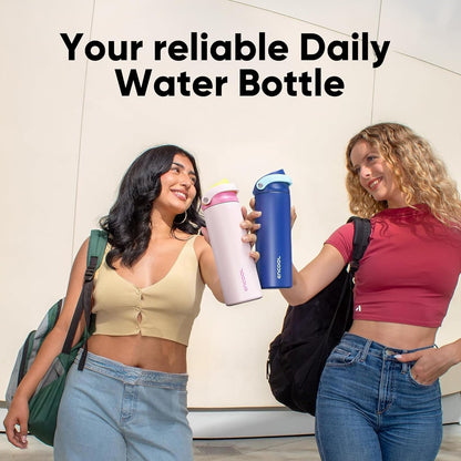 Leakproof Insulated Water Bottle with Straw Dual-Sip Water Bottle Bag-Safe Design for Work, Commute & Gym – Keeps Drinks Cold All Day, 24 oz, Clay Grey - Colors A