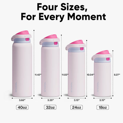 Leakproof Insulated Water Bottle with Straw Dual-Sip Water Bottle Bag-Safe Design for Work, Commute & Gym – Keeps Drinks Cold All Day, 24 oz, Clay Grey - Colors A