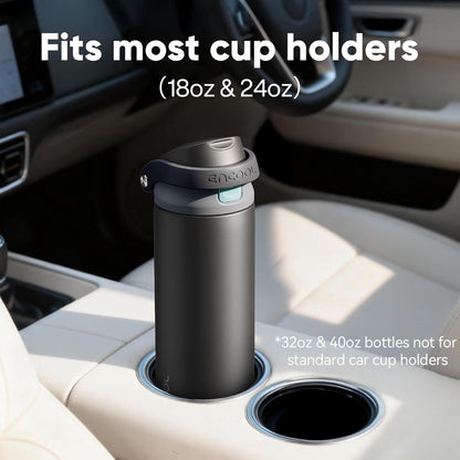 Leakproof Insulated Water Bottle with Straw Dual-Sip Water Bottle Bag-Safe Design for Work, Commute & Gym – Keeps Drinks Cold All Day, 24 oz, Clay Grey - Colors A