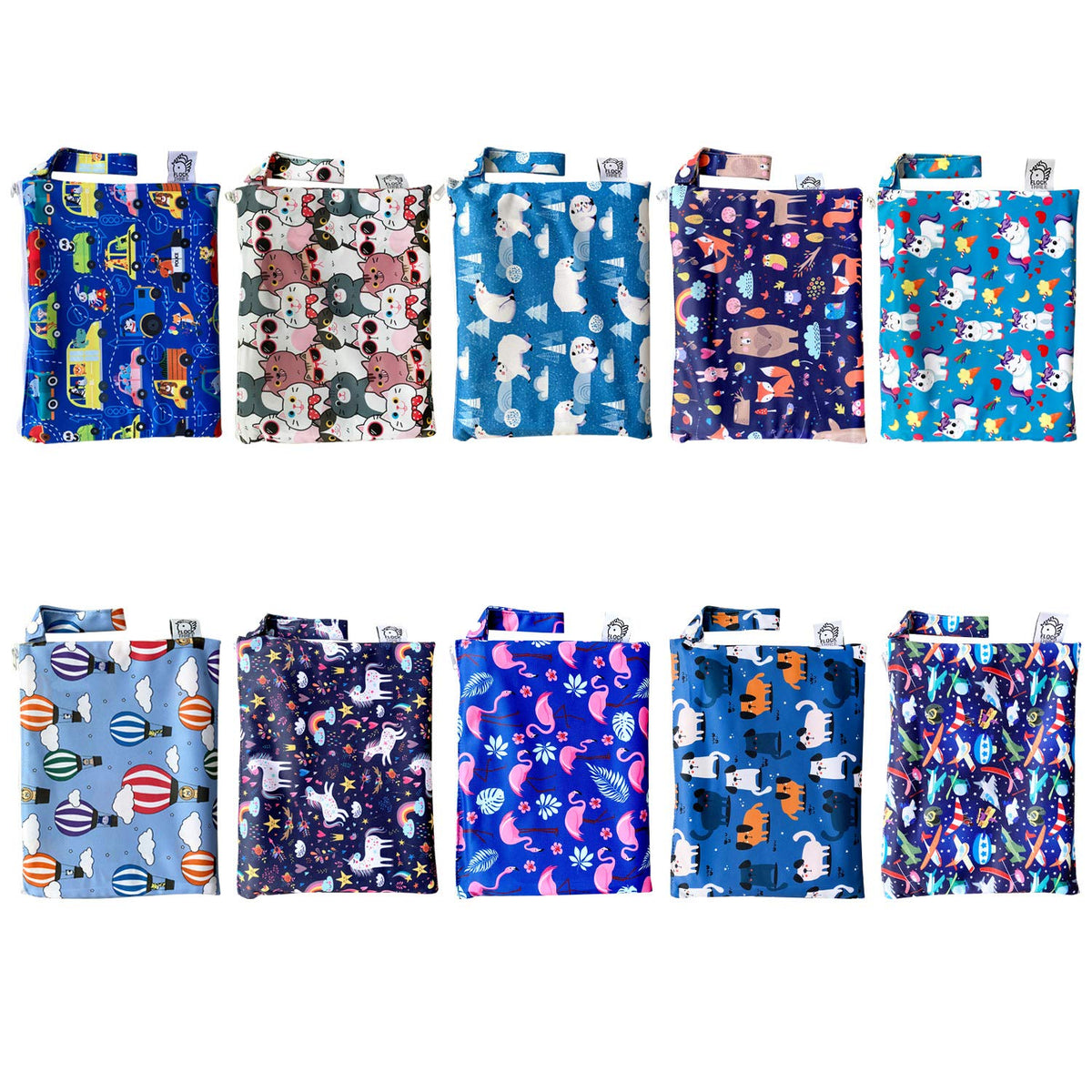 Waterproof Baby Changing Pad with Storage Bag (43.3" X 28.7") Washable Wipeable Reusable Leak Proof Diaper Travel Mat Station Changing Mattress Liner Cribs Bed Cover, Dog Family