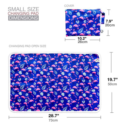 Waterproof Baby Changing Pad with Storage Bag (43.3" X 28.7") Washable Wipeable Reusable Leak Proof Diaper Travel Mat Station Changing Mattress Liner Cribs Bed Cover, Dog Family