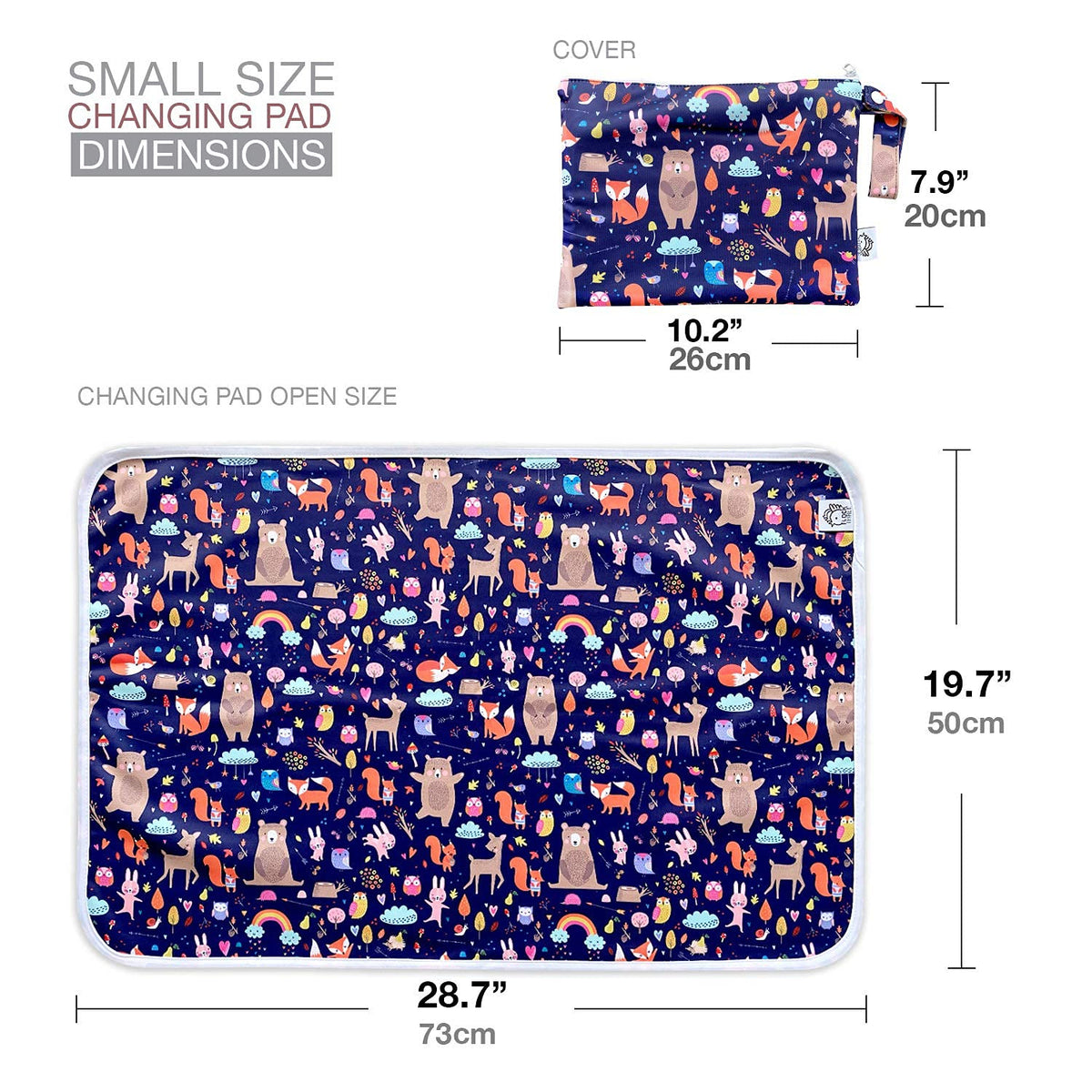 Waterproof Baby Changing Pad with Storage Bag (43.3" X 28.7") Washable Wipeable Reusable Leak Proof Diaper Travel Mat Station Changing Mattress Liner Cribs Bed Cover, Dog Family