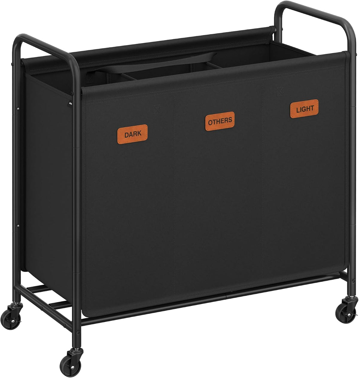 SONGMICS 3-Section Laundry Sorter, with Wheels, Removable Bags