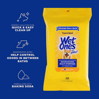 for Pets Deodorizing Dog Wipes, Tropical Splash Scent