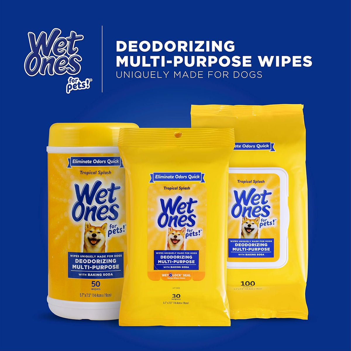 for Pets Deodorizing Dog Wipes, Tropical Splash Scent