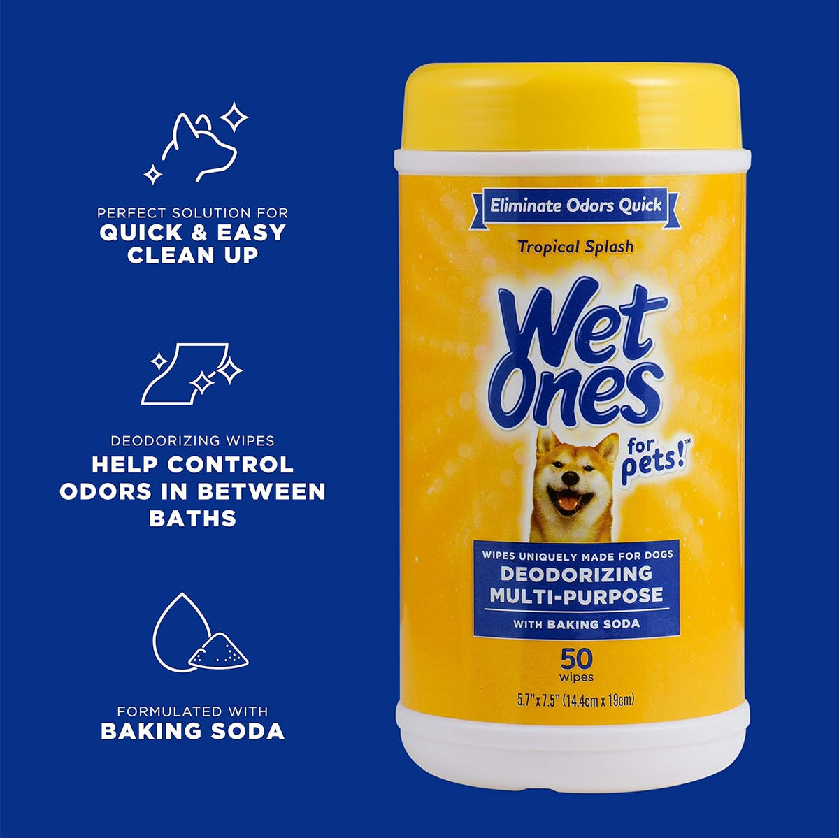 for Pets Deodorizing Dog Wipes, Tropical Splash Scent