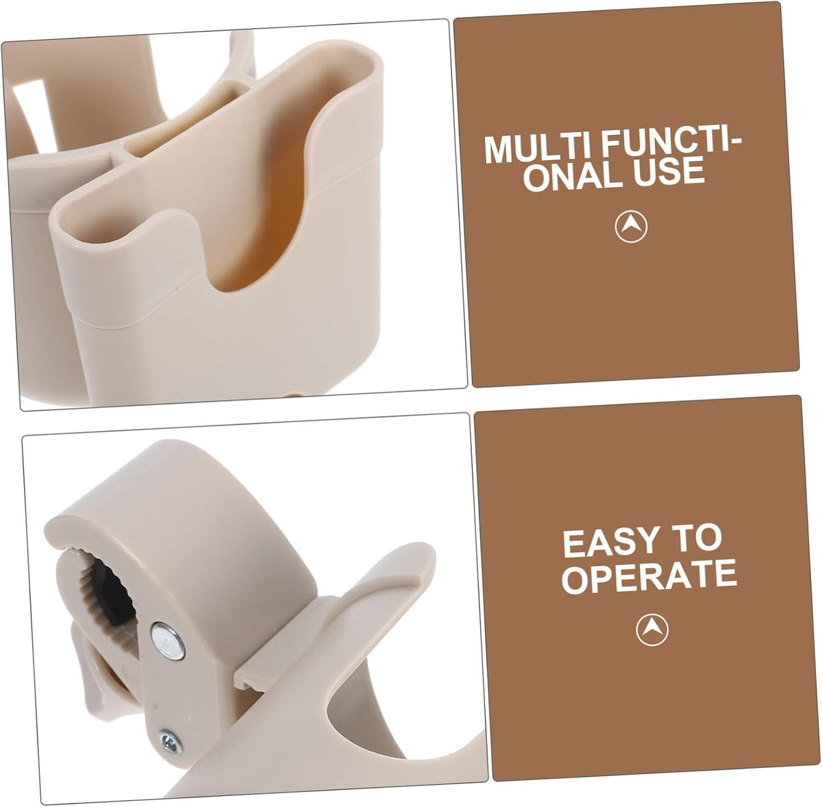 Stroller Organizer with Phone Mount and Bottle Holder Lock Cup Holder Rack for Bikes Electric Wheelchairs and Shopping Carts
