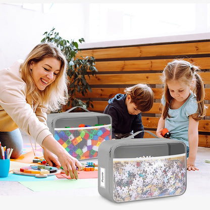6 Pack Toy Storage Bags for Building Blocks Puzzles Travel,Navy
