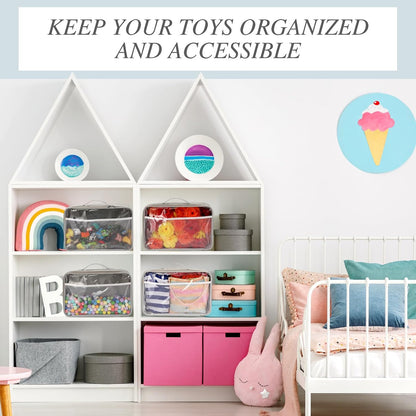 6 Pack Toy Storage Bags for Building Blocks Puzzles Travel,Navy
