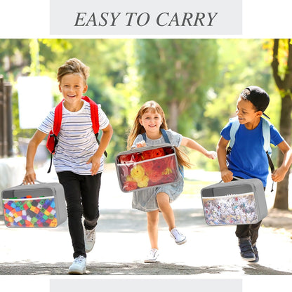 6 Pack Toy Storage Bags for Building Blocks Puzzles Travel,Navy