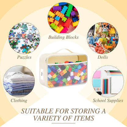 6 Pack Toy Storage Bags for Building Blocks Puzzles Travel,Navy
