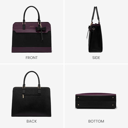 Laptop Tote Bag for Women,Leather Work Bag, Waterproof Business Teacher Bag,Large Computer Handbag Purse Briefcase,Office Gifts for Women