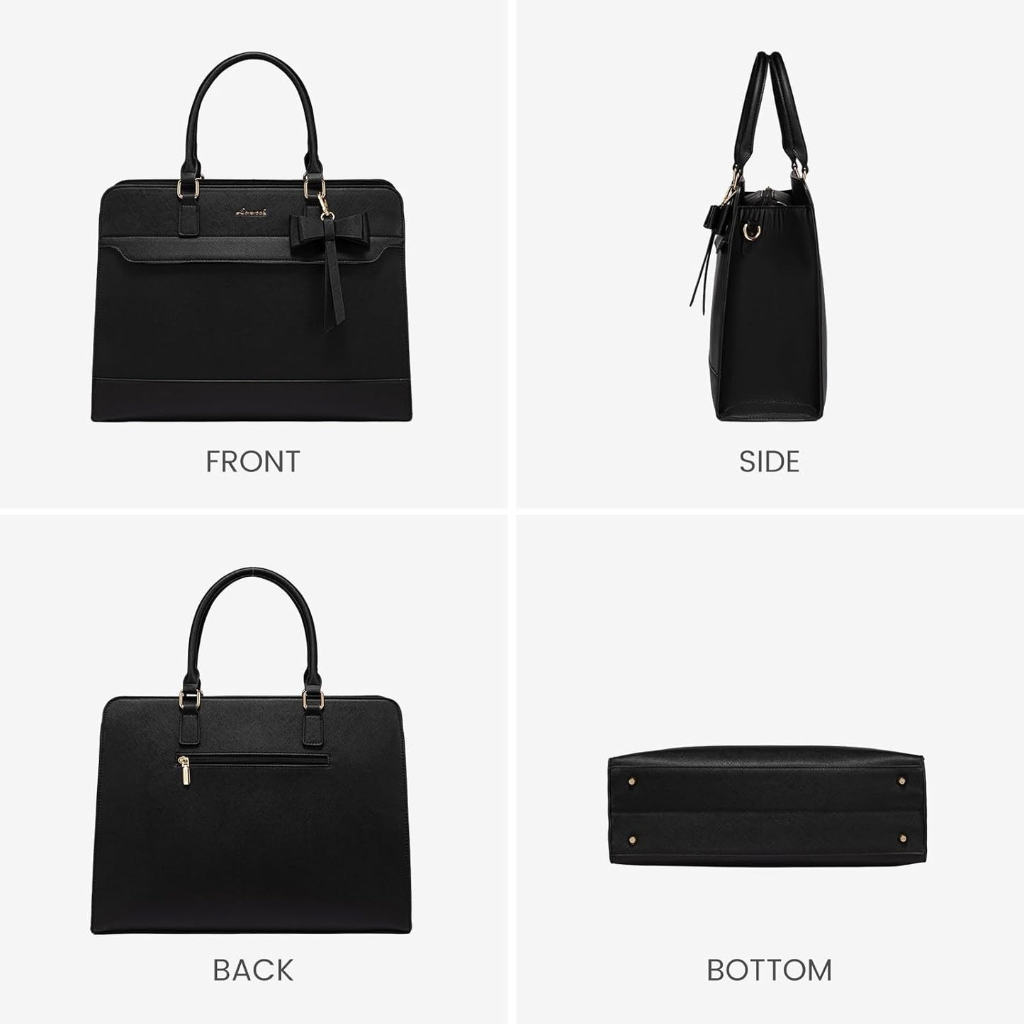 Laptop Tote Bag for Women,Leather Work Bag, Waterproof Business Teacher Bag,Large Computer Handbag Purse Briefcase,Office Gifts for Women