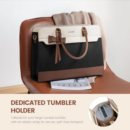 Laptop Tote Bag for Women,Leather Work Bag, Waterproof Business Teacher Bag,Large Computer Handbag Purse Briefcase,Office Gifts for Women