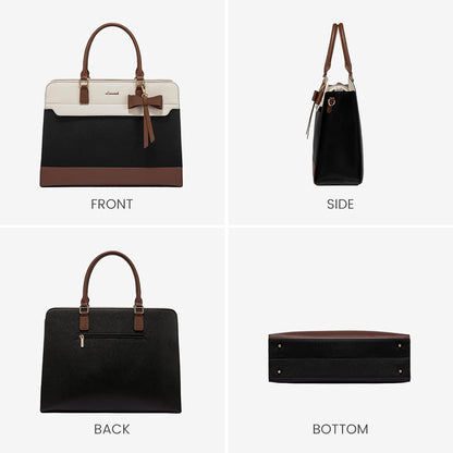 Laptop Tote Bag for Women,Leather Work Bag, Waterproof Business Teacher Bag,Large Computer Handbag Purse Briefcase,Office Gifts for Women