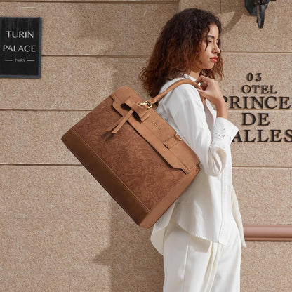 Laptop Tote Bag for Women,Leather Work Bag, Waterproof Business Teacher Bag,Large Computer Handbag Purse Briefcase,Office Gifts for Women
