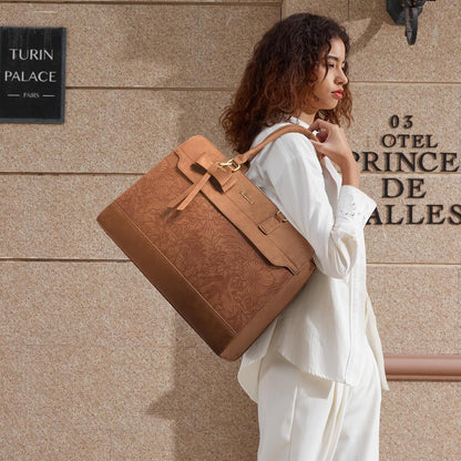 Laptop Tote Bag for Women,Leather Work Bag, Waterproof Business Teacher Bag,Large Computer Handbag Purse Briefcase,Office Gifts for Women