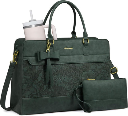 Laptop Tote Bag for Women,Leather Work Bag, Waterproof Business Teacher Bag,Large Computer Handbag Purse Briefcase,Office Gifts for Women