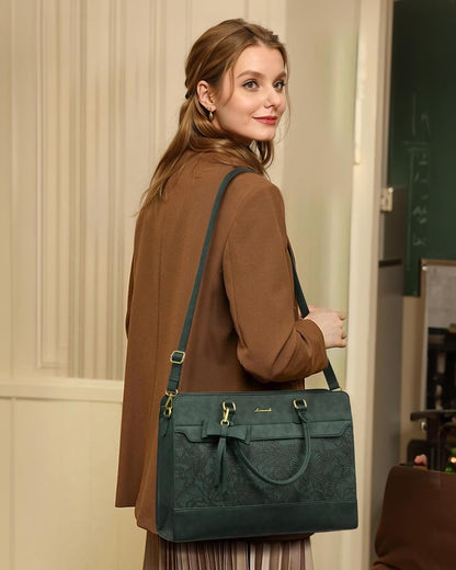 Laptop Tote Bag for Women,Leather Work Bag, Waterproof Business Teacher Bag,Large Computer Handbag Purse Briefcase,Office Gifts for Women