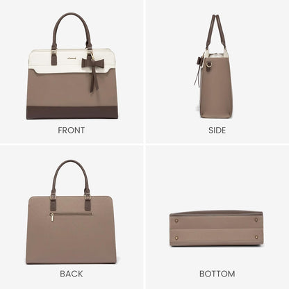 Laptop Tote Bag for Women,Leather Work Bag, Waterproof Business Teacher Bag,Large Computer Handbag Purse Briefcase,Office Gifts for Women