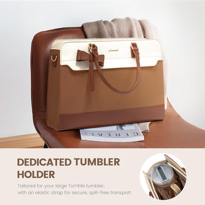 Laptop Tote Bag for Women,Leather Work Bag, Waterproof Business Teacher Bag,Large Computer Handbag Purse Briefcase,Office Gifts for Women