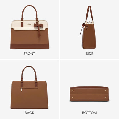 Laptop Tote Bag for Women,Leather Work Bag, Waterproof Business Teacher Bag,Large Computer Handbag Purse Briefcase,Office Gifts for Women