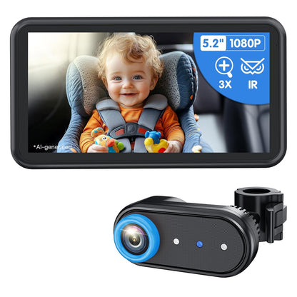 Baby Car Camera 3X Zoom Backseat Camera Monitor