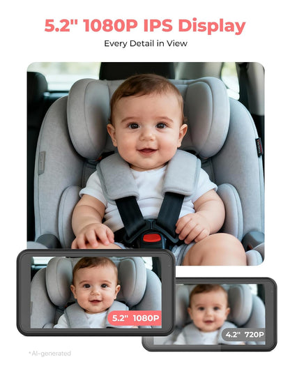 Baby Car Camera 3X Zoom Backseat Camera Monitor