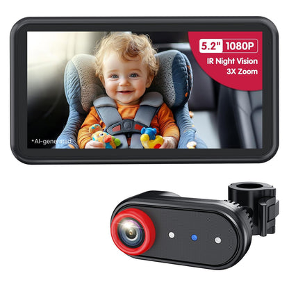 Baby Car Camera 3X Zoom Backseat Camera Monitor