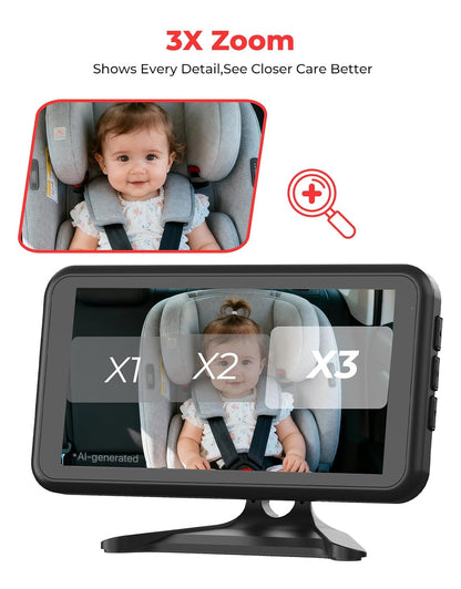 Baby Car Camera 3X Zoom Backseat Camera Monitor