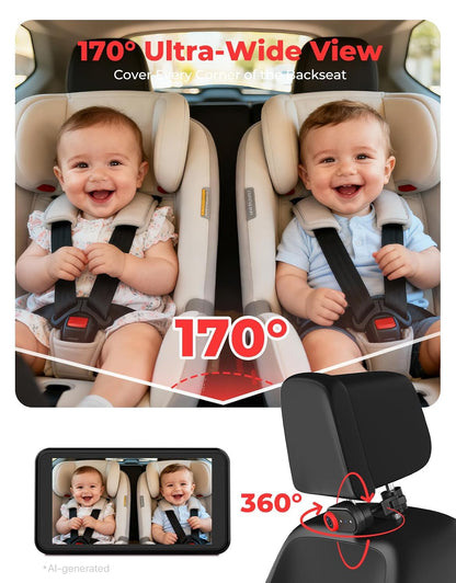 Baby Car Camera 3X Zoom Backseat Camera Monitor