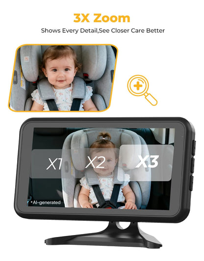 Baby Car Camera 3X Zoom Backseat Camera Monitor