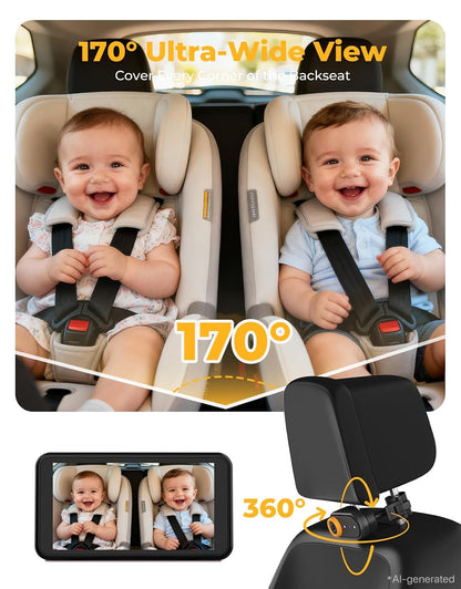 Baby Car Camera 3X Zoom Backseat Camera Monitor