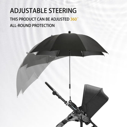 Convenient and Lightweight, Clip-On, Adjustable Steering, Universal, Umbrella Baby Stroller, Stroller Umbrella Attachment for Sun Protection(Pink)