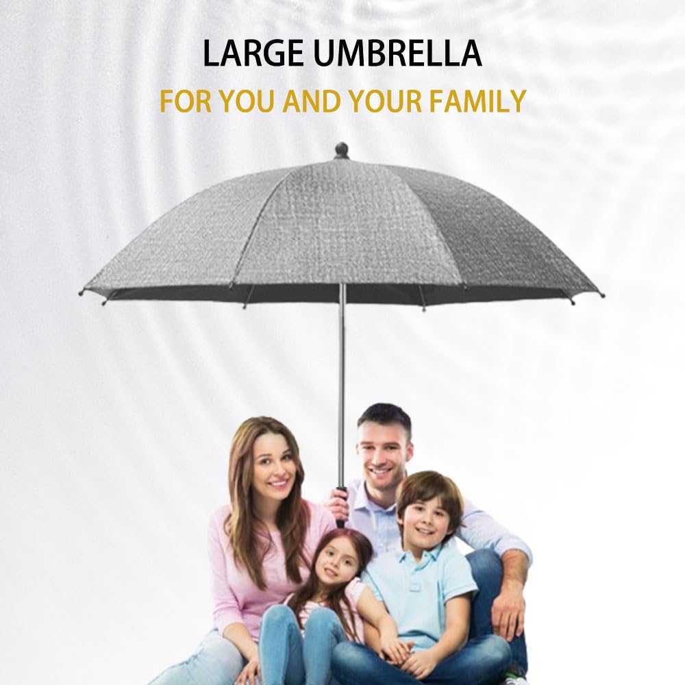 Convenient and Lightweight, Clip-On, Adjustable Steering, Universal, Umbrella Baby Stroller, Stroller Umbrella Attachment for Sun Protection(Pink)