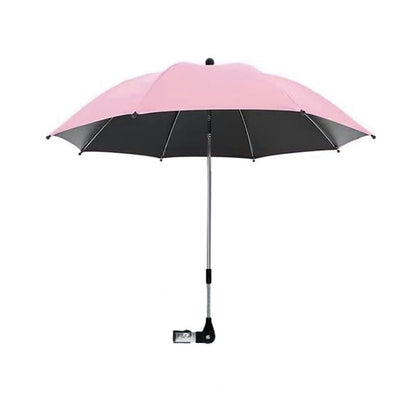 Convenient and Lightweight, Clip-On, Adjustable Steering, Universal, Umbrella Baby Stroller, Stroller Umbrella Attachment for Sun Protection(Pink)
