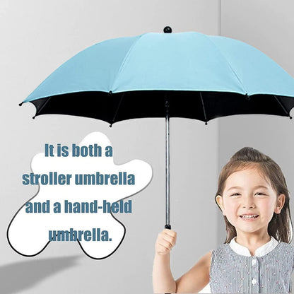 Convenient and Lightweight, Clip-On, Adjustable Steering, Universal, Umbrella Baby Stroller, Stroller Umbrella Attachment for Sun Protection(Pink)