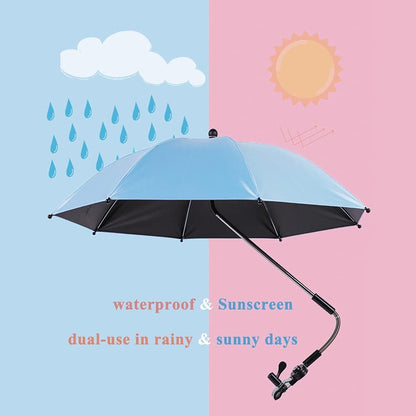Convenient and Lightweight, Clip-On, Adjustable Steering, Universal, Umbrella Baby Stroller, Stroller Umbrella Attachment for Sun Protection(Pink)