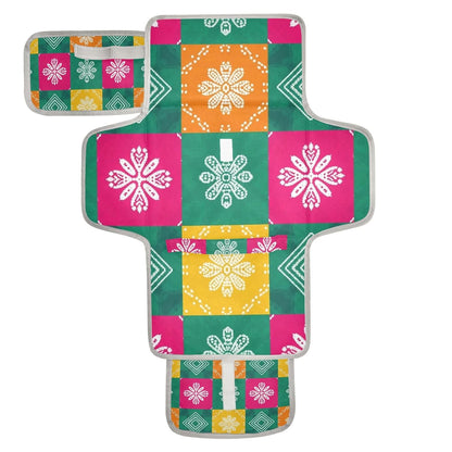 Patchwork Floral Pattern Portable Diaper Changing Pad for Beach