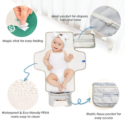 Patchwork Floral Pattern Portable Diaper Changing Pad for Beach