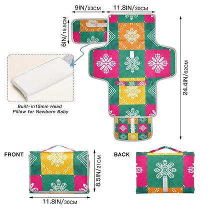 Patchwork Floral Pattern Portable Diaper Changing Pad for Beach