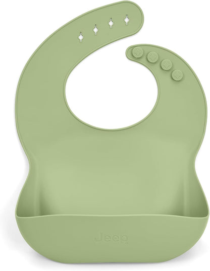 Jeep 100% Silicone 10-Piece Baby Feeding Set , Light Green