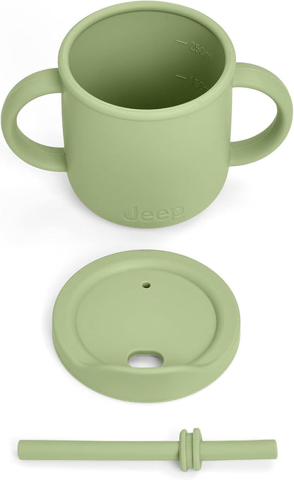 Jeep 100% Silicone 10-Piece Baby Feeding Set , Light Green