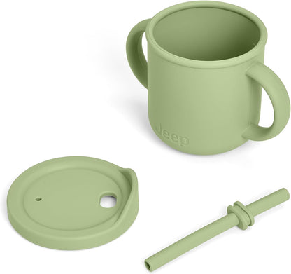Jeep 100% Silicone 10-Piece Baby Feeding Set , Light Green